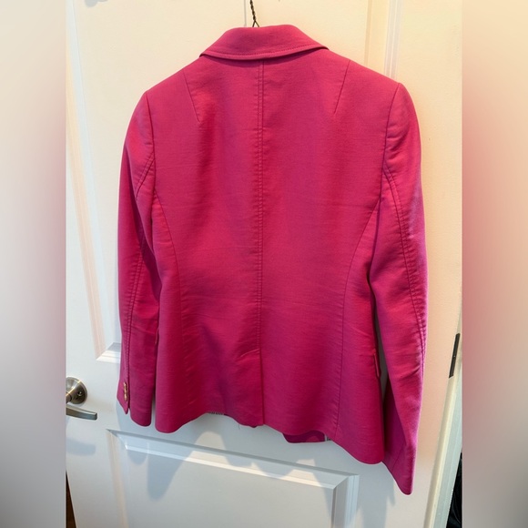 Barbiecore Banana Republic Pink Blazer Gold Button Cotton preppy coquette 0 - Picture 7 of 7